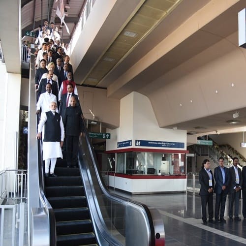 PM narendra modi at the inauguration of Hyderabad Metro 