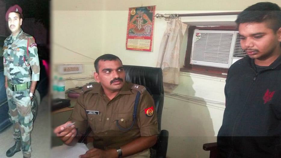fake army officer is caught in  kanpur