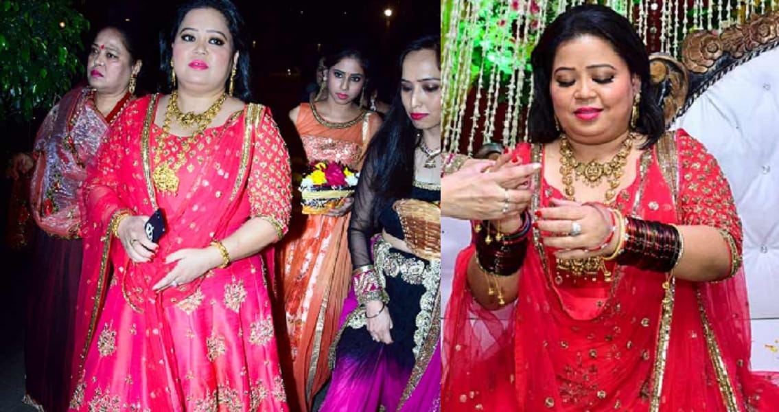 Comedy queen Bharti Singh looking stunning at her bangle ceremony