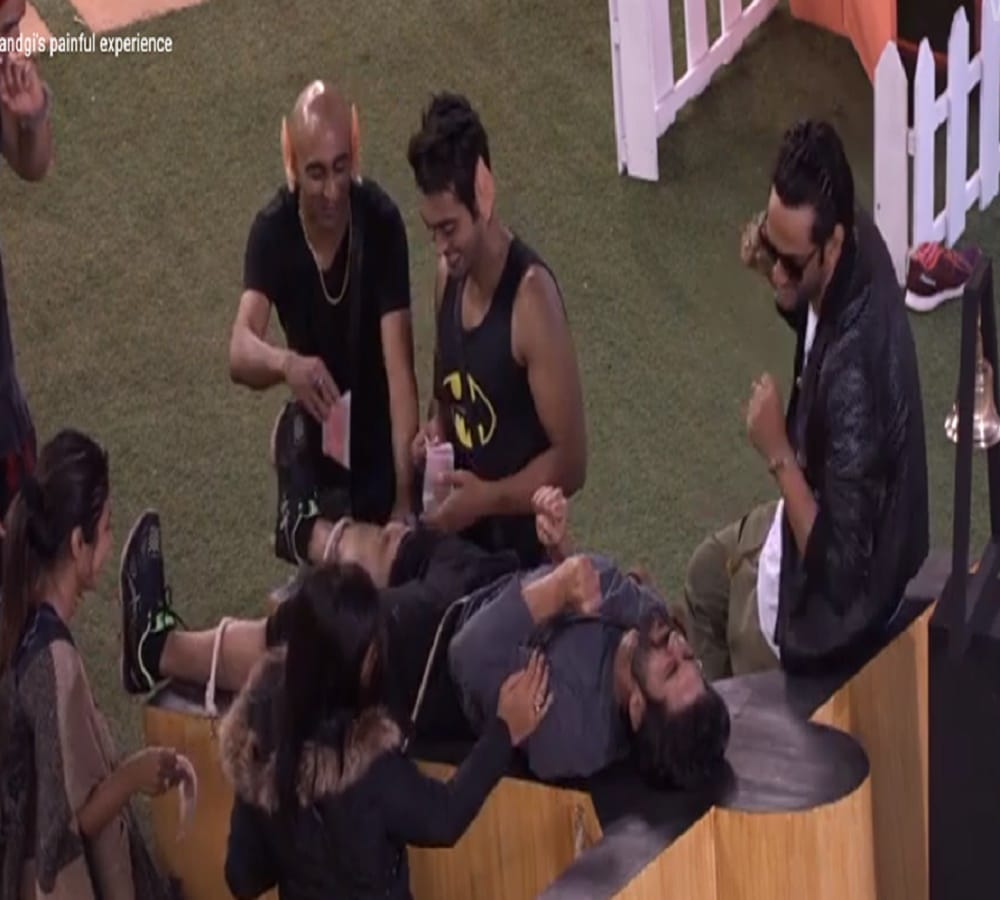 hiten was waxed by the hina khan team in luxury budget task 
