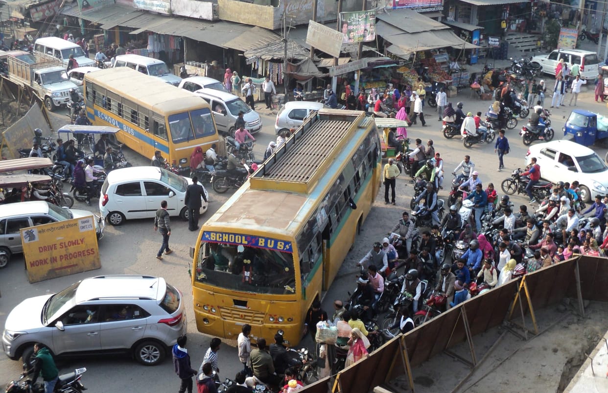 two hours traffic jaam  in highway chaupla