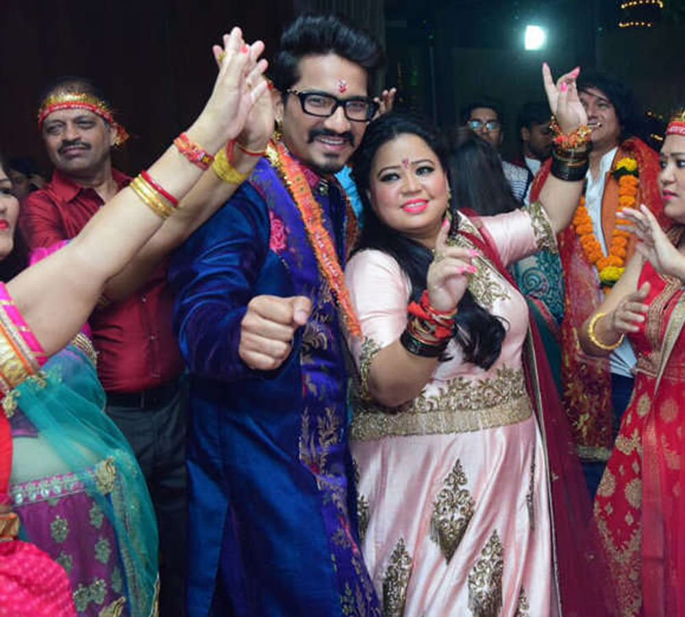 Bharti Singh and her fiancee Haarsh Limbachiyaa enjoyed Mata Ki Chowki at home