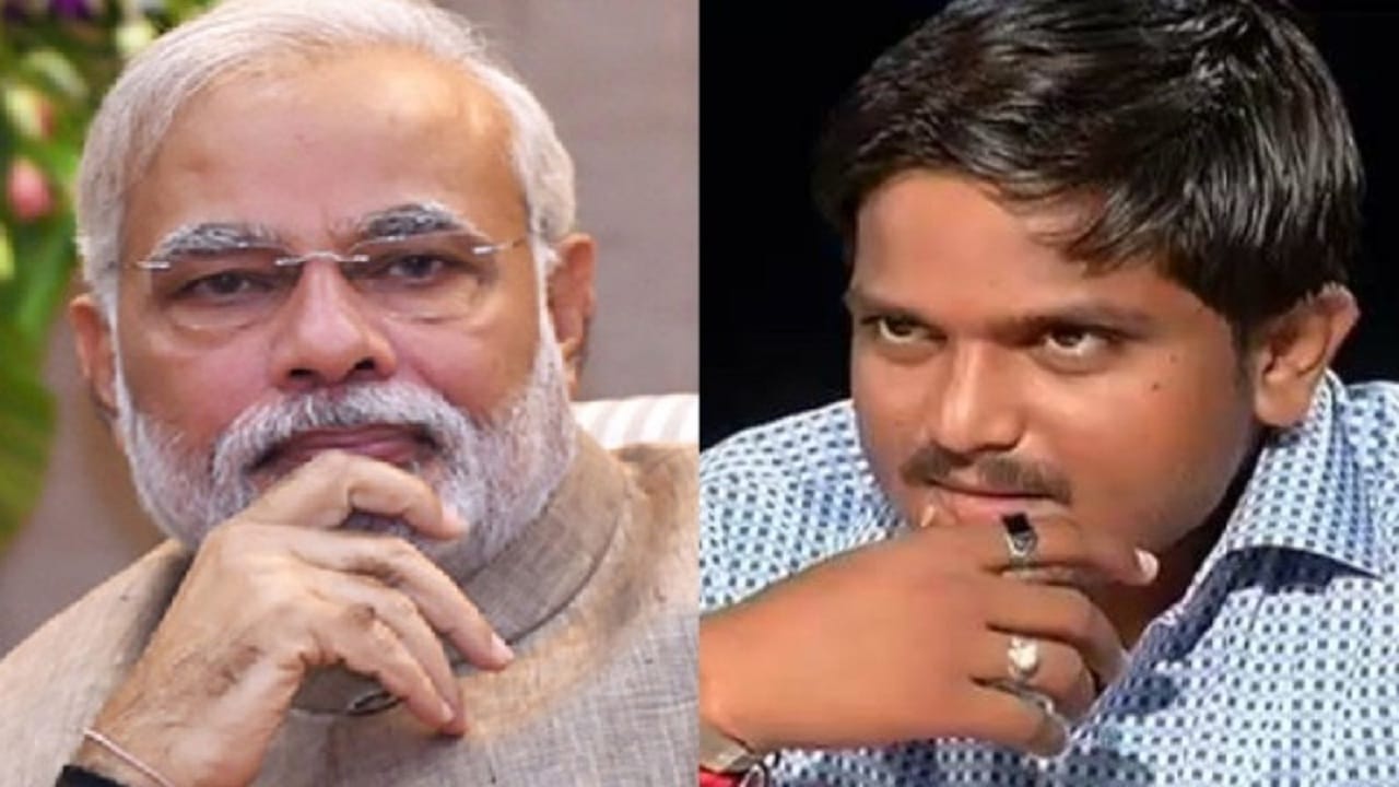 हार्दिक पटेल नेंद्र मोदी