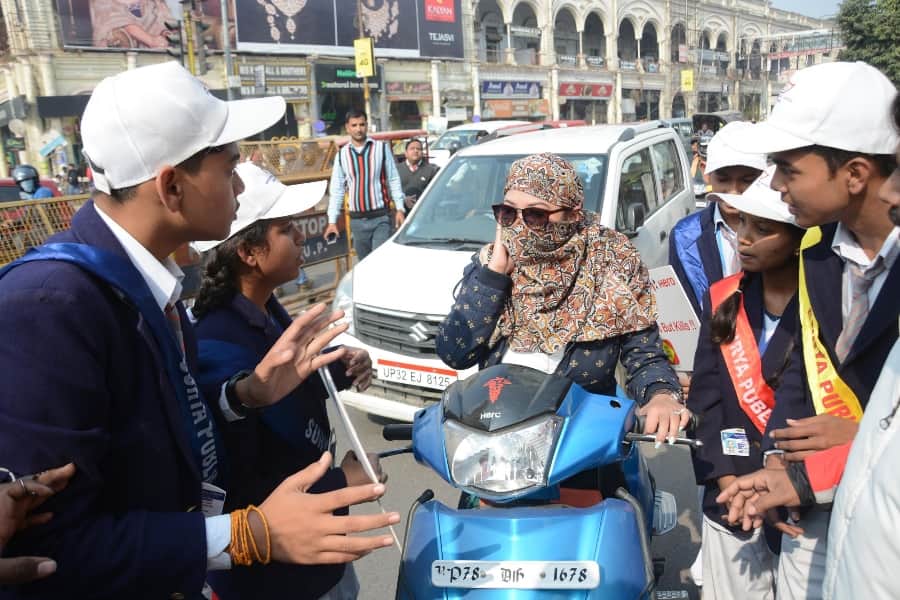 Traffic month in Lucknow.