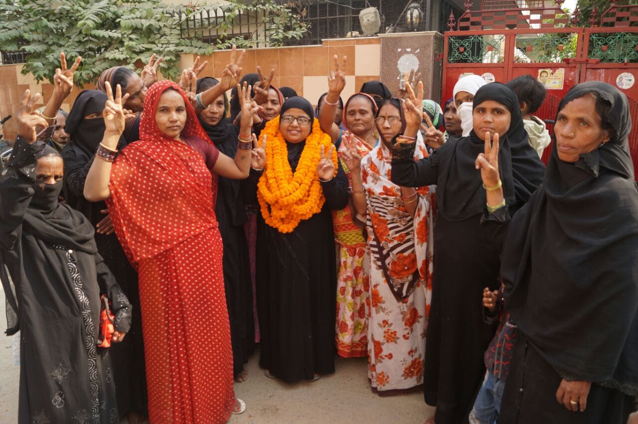 Muslim women celebrate after BJP win varanasi