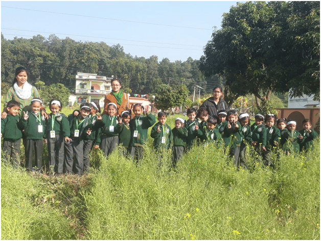 village Tour of The Doon Global School students