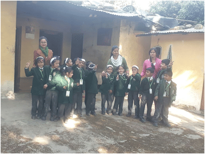 village Tour of The Doon Global School students