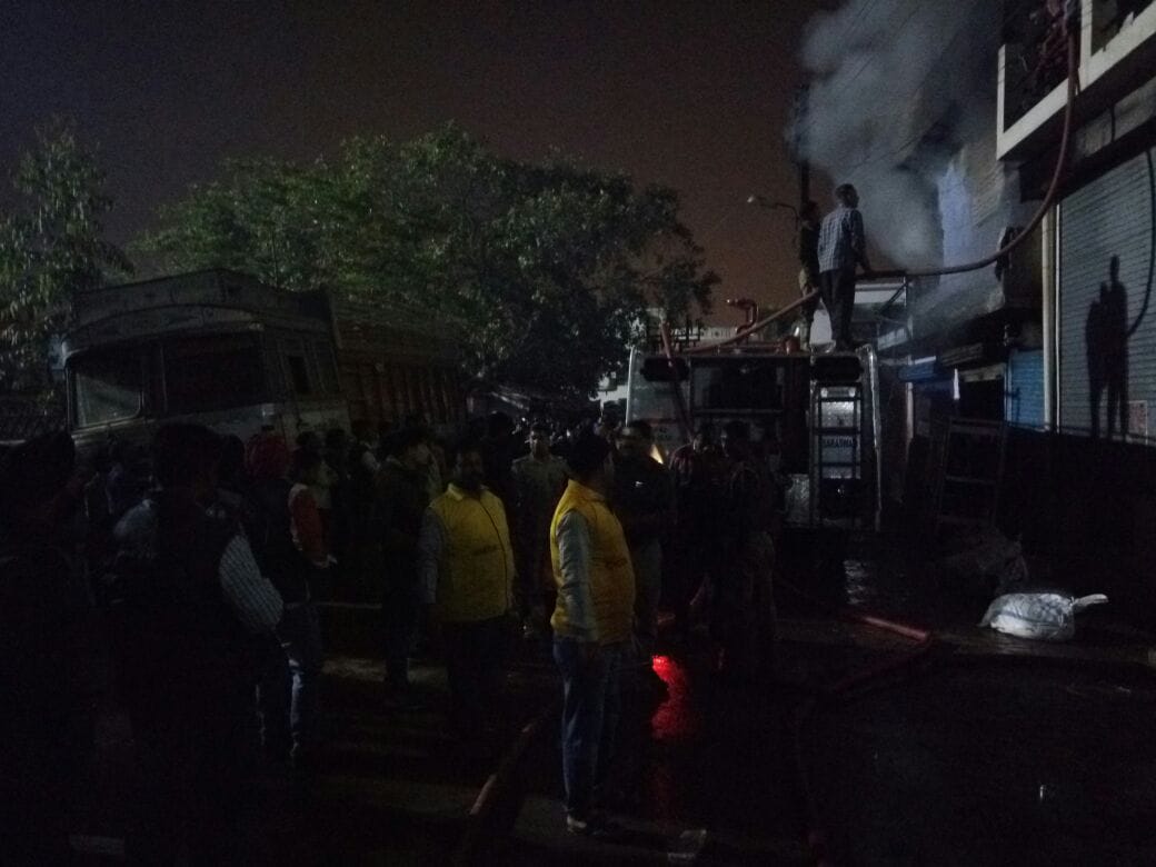 fire in godown due to short circuit