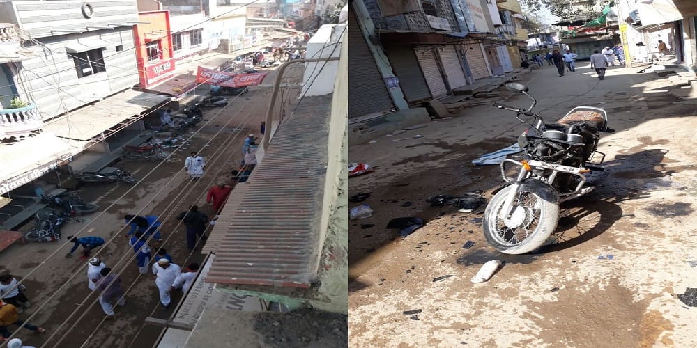 tension arises in nimbahera after anti social elements burnt two bikes 
