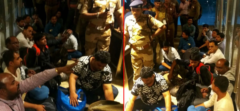 Air india flight delayed, passengers were stranded at mumbai airport