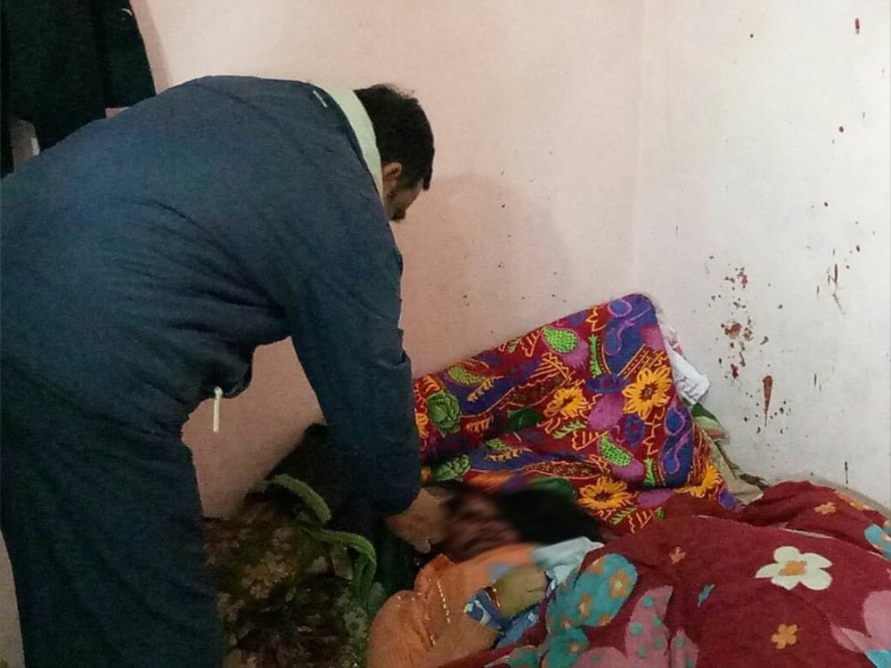 guard sew his women tenant bloody dead body in room