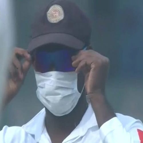 india vs sri lanka third test stop several time due to smog