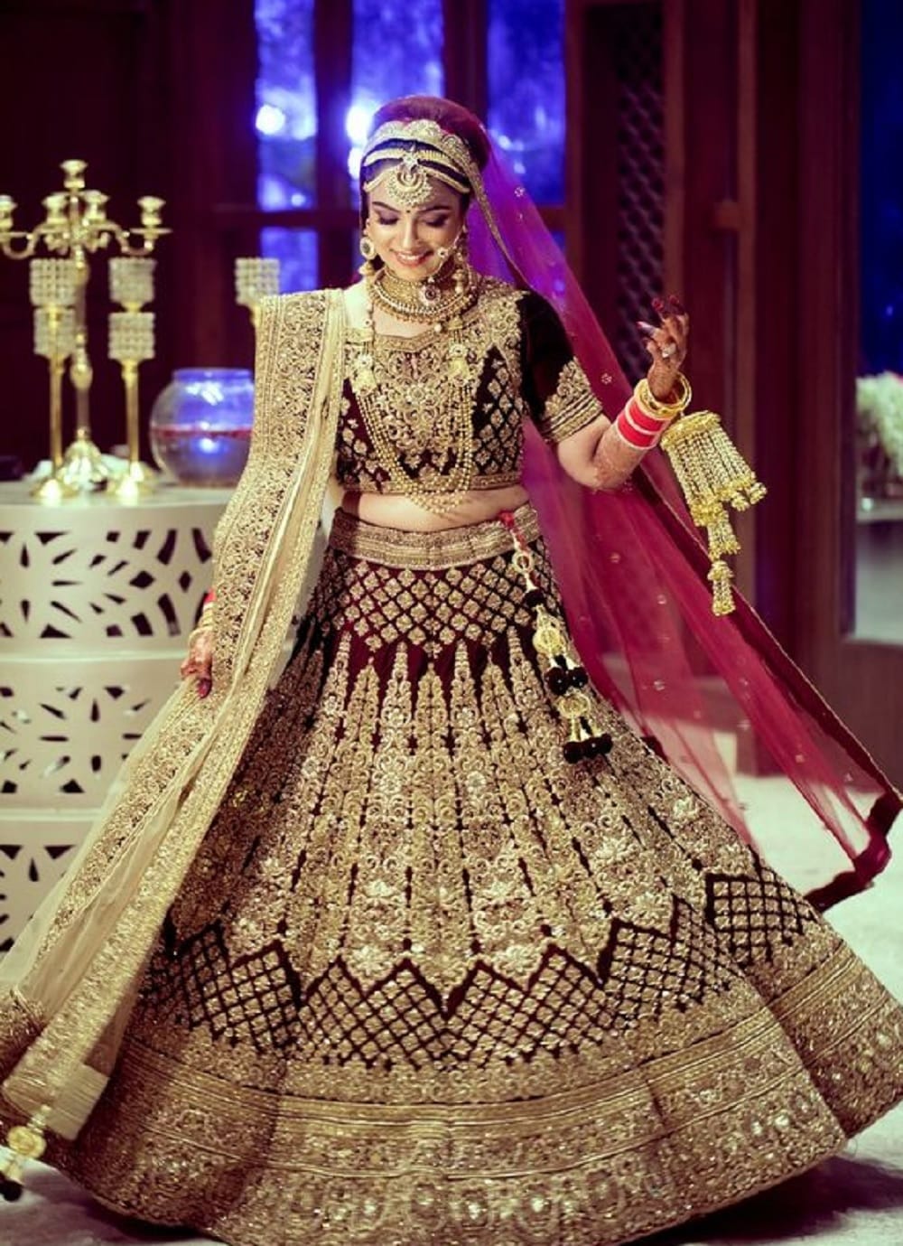 See best trendy fusion outfits with makeup tips for the modern Indian bride