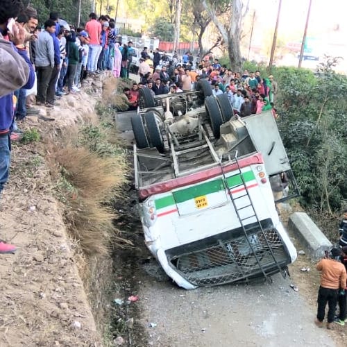 photos of nurpur hrtc bus accident 