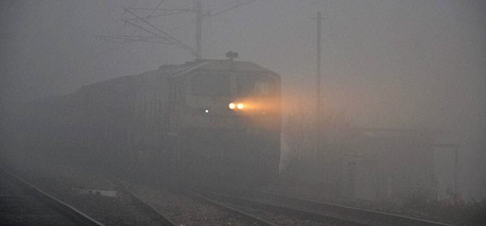 speed of train is slow because of fog
