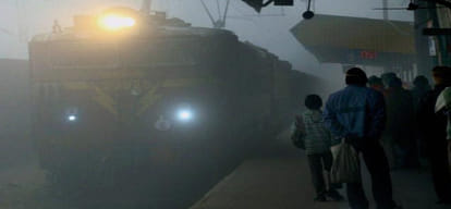 speed of train is slow because of fog