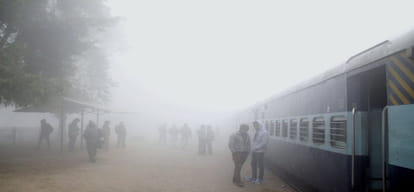 speed of train is slow because of fog