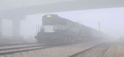 speed of train is slow because of fog