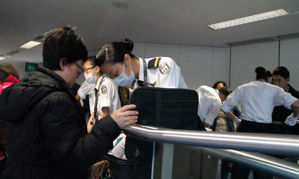 officer found 200 live cockroaches in a chinese couple luggage  at airport in Guangdong