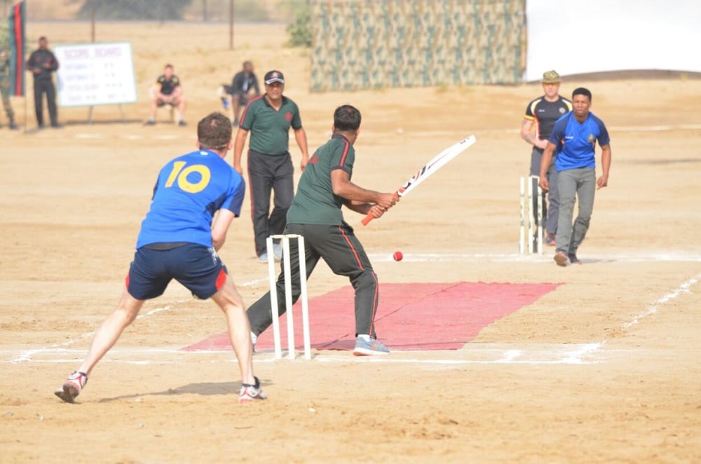 a friendly 20-20 cricket match played today between Indo-UK joint exercise in bikaner 