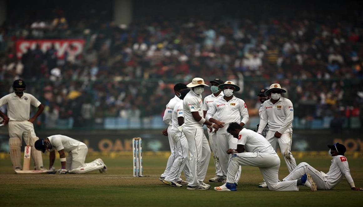 india vs sri lanka third test stop several time due to smog