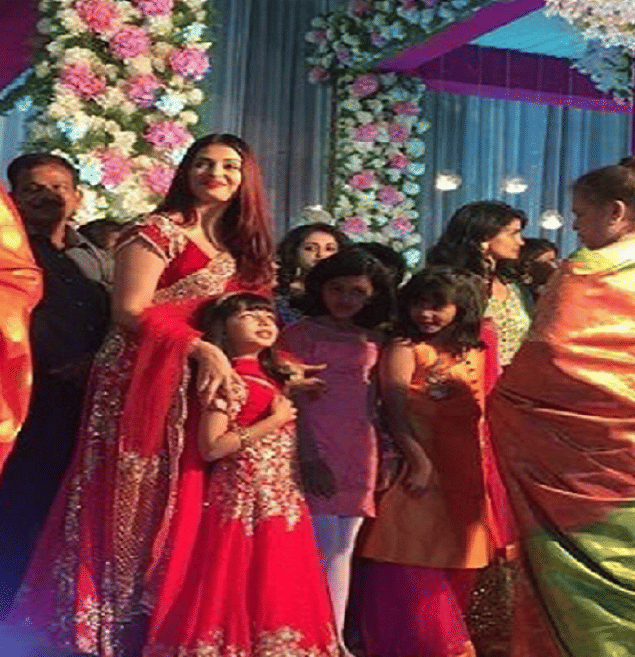 aishwarya rai attends cousin wedding with aaradhya bachchan and vrinda rai