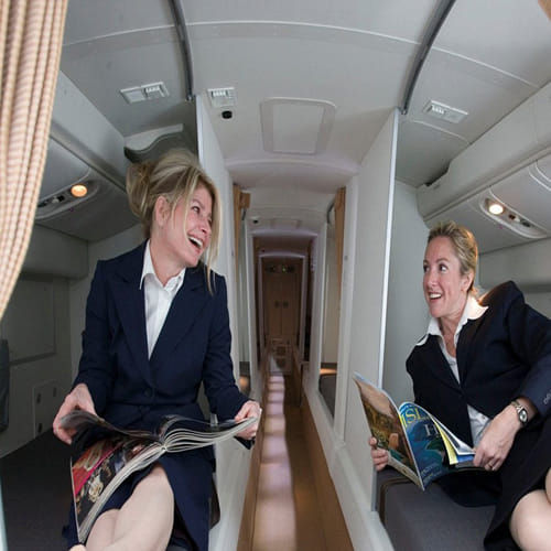 tiny rest areas where air hostesses and cabin crew get to rest during a long flight