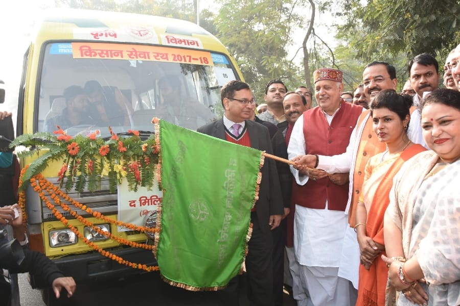 Deputy CM dinesh sharma flags off kisan seva rath.