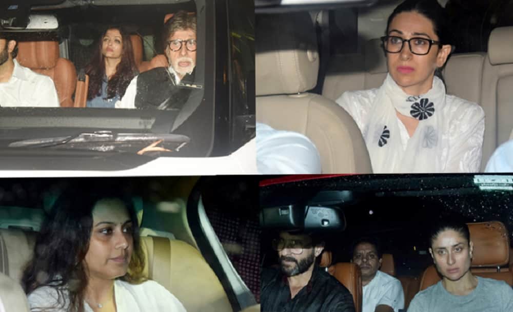 Amitabh Bachchan,Kareena Kapoor, Aishwarya Rai, Kajol reach Shashi Kapoor residence