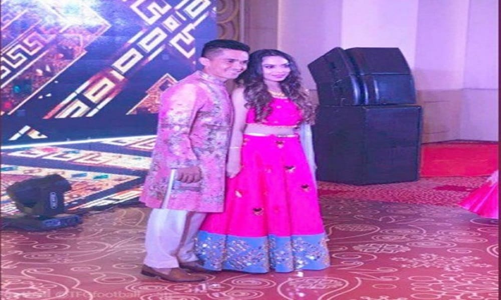Indian football team skipper Sunil Chhetri marries with girlfriend Sonam Bhattacharya