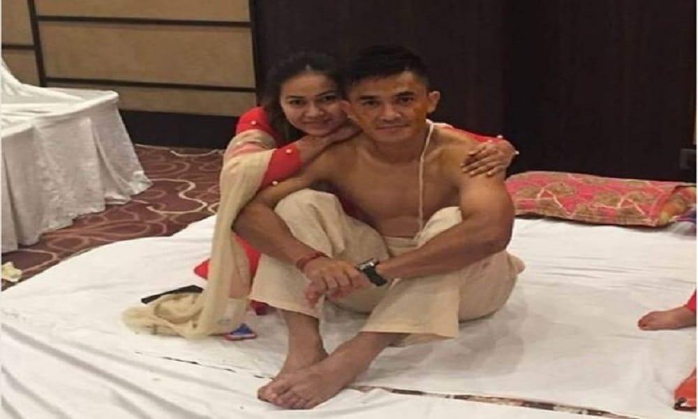 Indian football team skipper Sunil Chhetri marries with girlfriend Sonam Bhattacharya