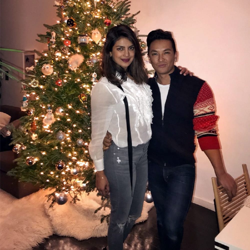 Priyanka Chopra celebrated pre - Christmas with American fashion designer Prabal Gurung