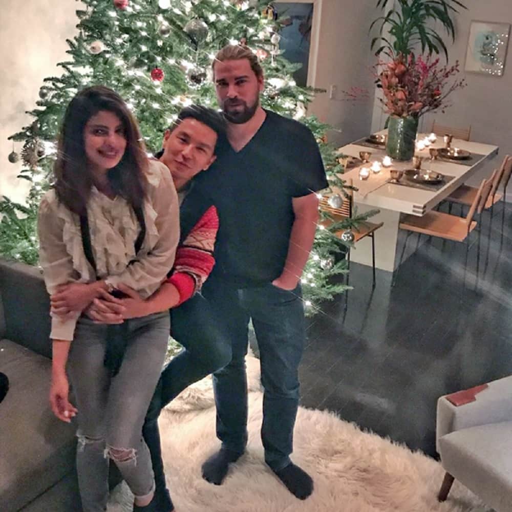 Priyanka Chopra celebrated pre - Christmas with American fashion designer Prabal Gurung