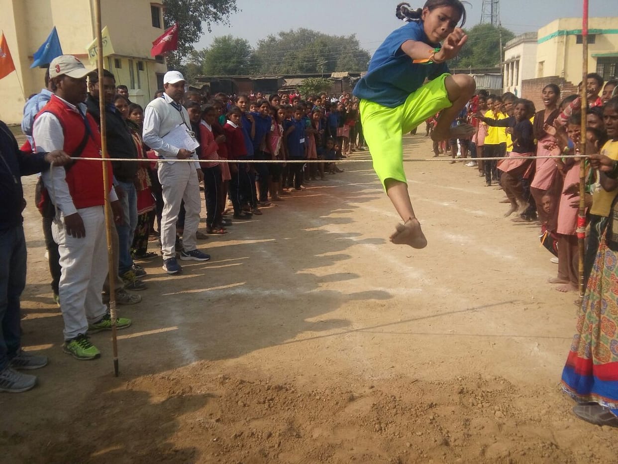 Afreen first in long jump