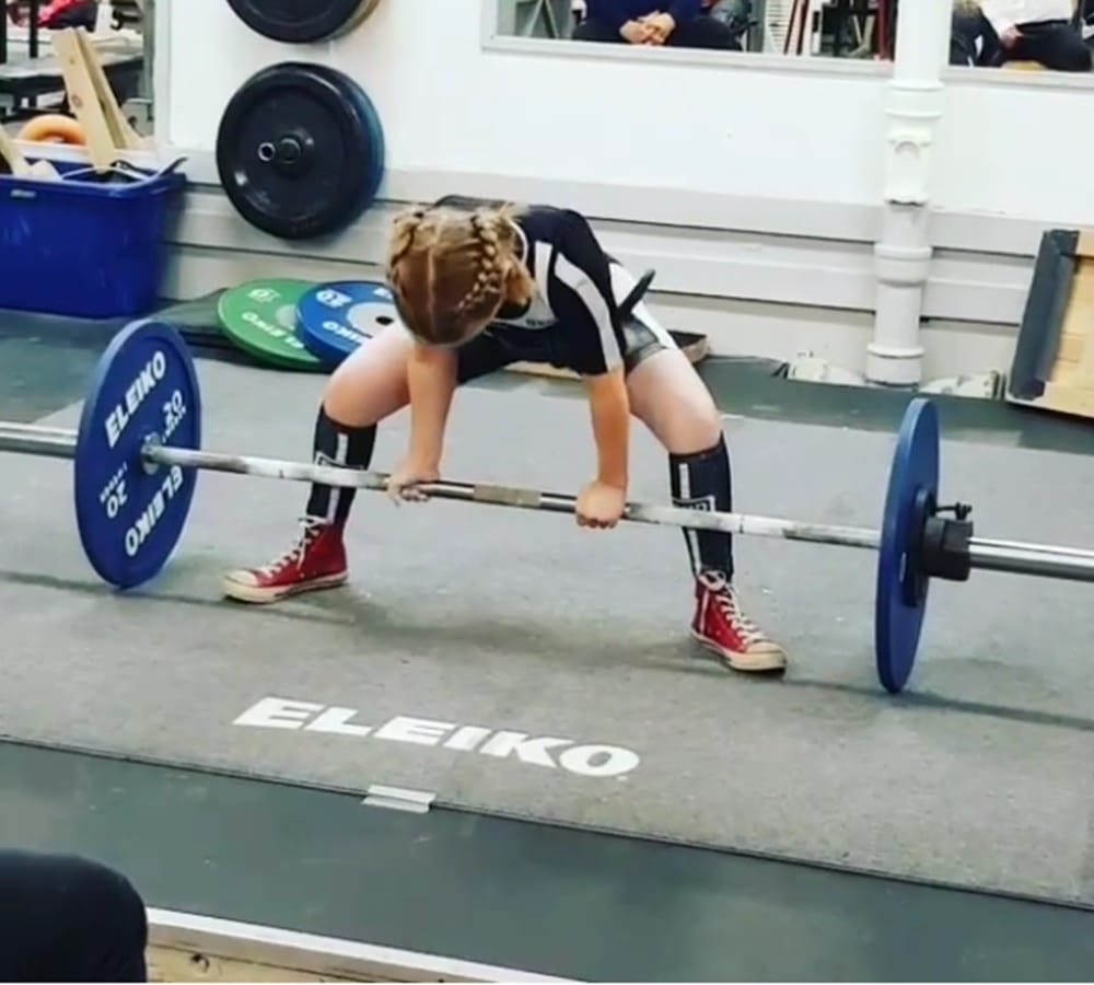 swedish ten year old girl weight lifts sixty five kilogram