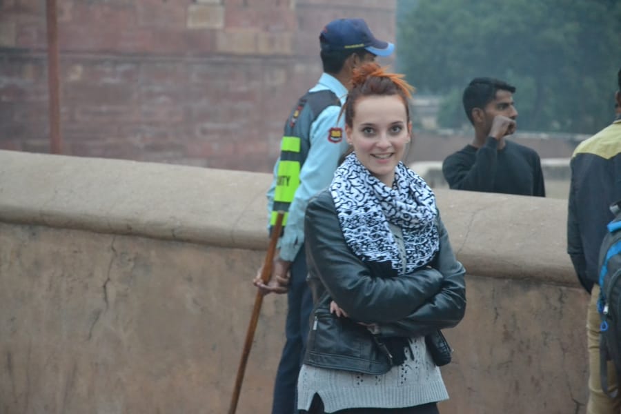 tourist enjoying after rain in agra