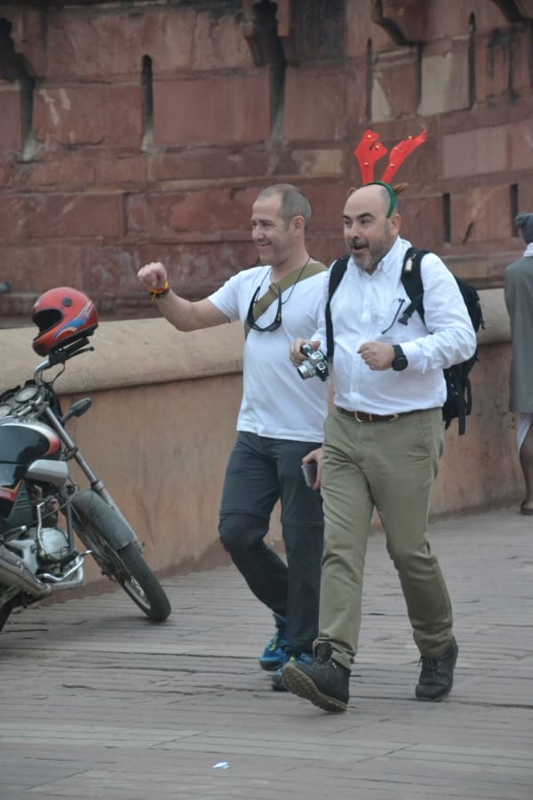 tourist enjoying after rain in agra