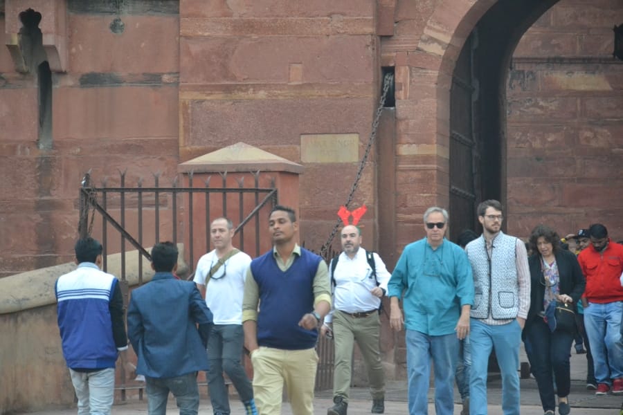 tourist enjoying after rain in agra