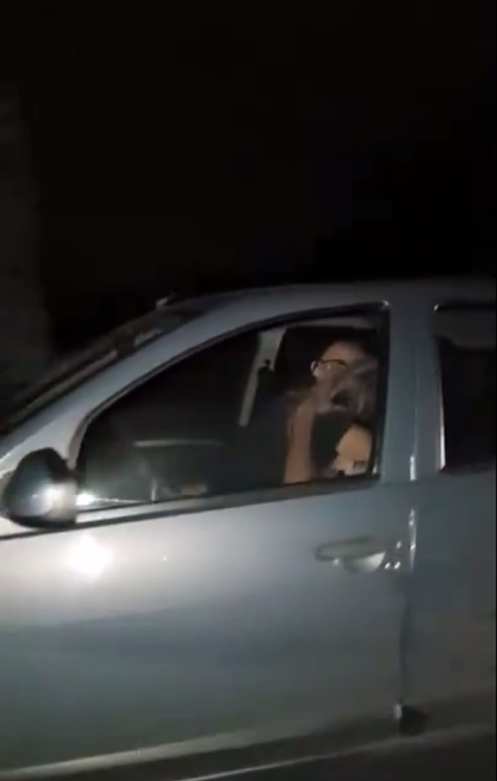 randy couple having sex in car on road in Argentina