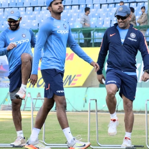 indian and sri lankan cricket team practice at dharamshala stadium
