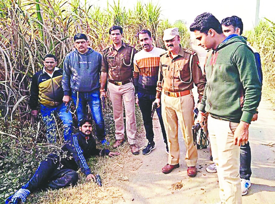 Arrested gangster in encounter