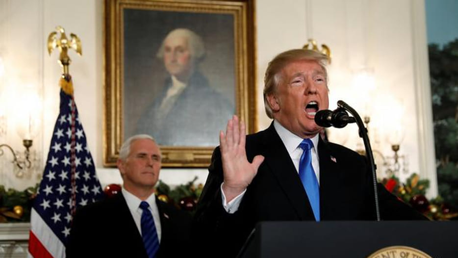 Trump being opposes of telling Israel capital of Jerusalem