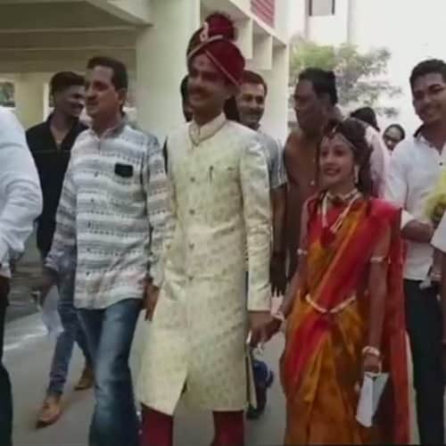 Gujarat Election 2017 bride groom and girl with haldi goes for voting photos