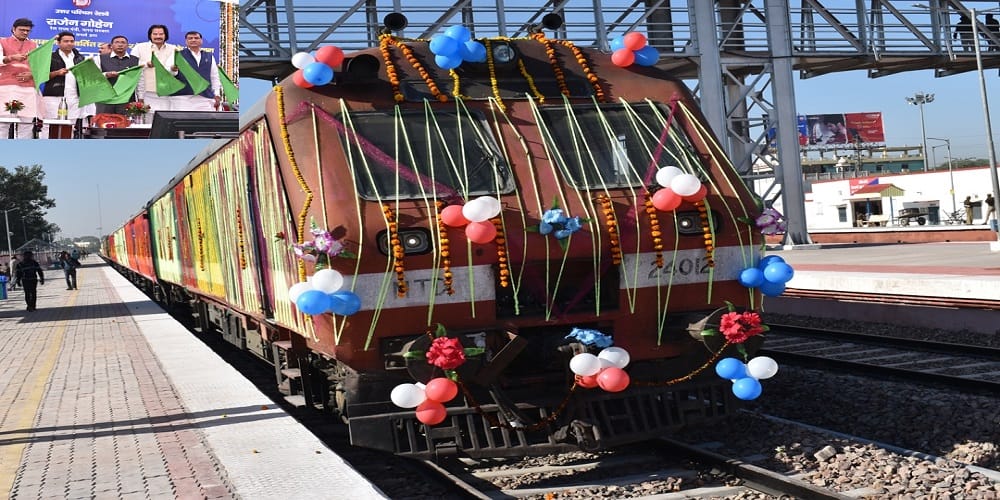 churu sikar dmu train flagged off on a new line by mos railways rajen gohain 