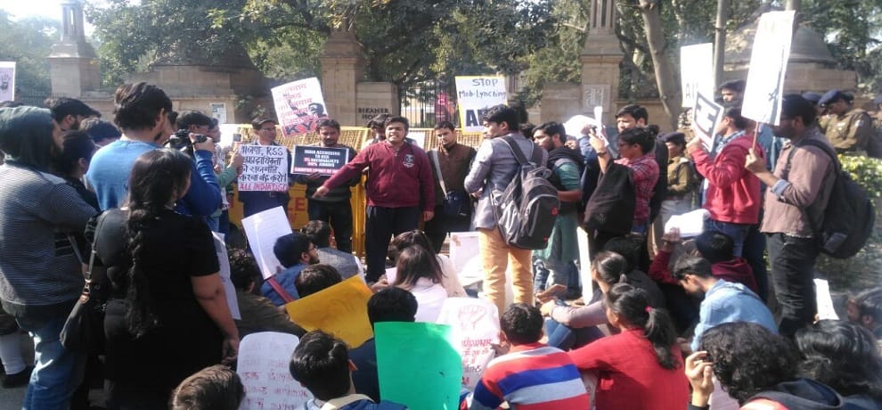 IN Delhi Bikaner House Left Parties protest against the Rajasthan love jihad murder case