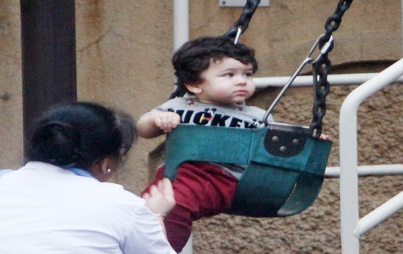 see in pictures taimur ali khan day out and swinging in park