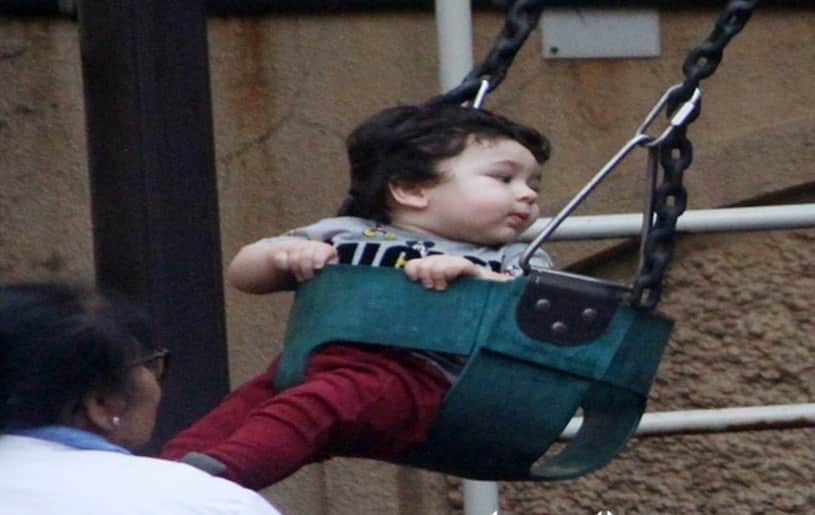 see in pictures taimur ali khan day out and swinging in park