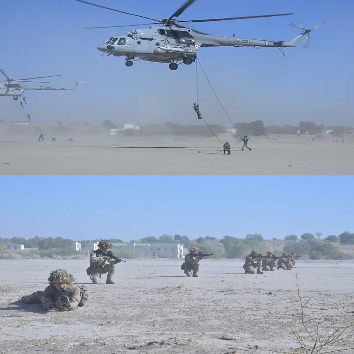 Ajeya Warrior 2017-indian and uk army practised heliborne operations in bikaner