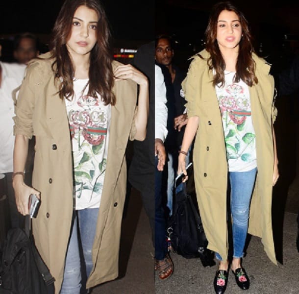 Anushka Sharma airport look cost 2.5 lakh rupees before going to Italy