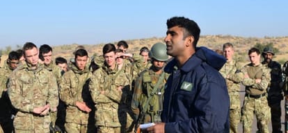 Training exercise of Indian and British troops in Rajasthan 